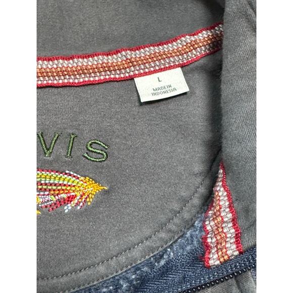 ORVIS Signature 1/4 zip Blue Pullover Sweatshirt size Men's Large - Picture 4 of 10